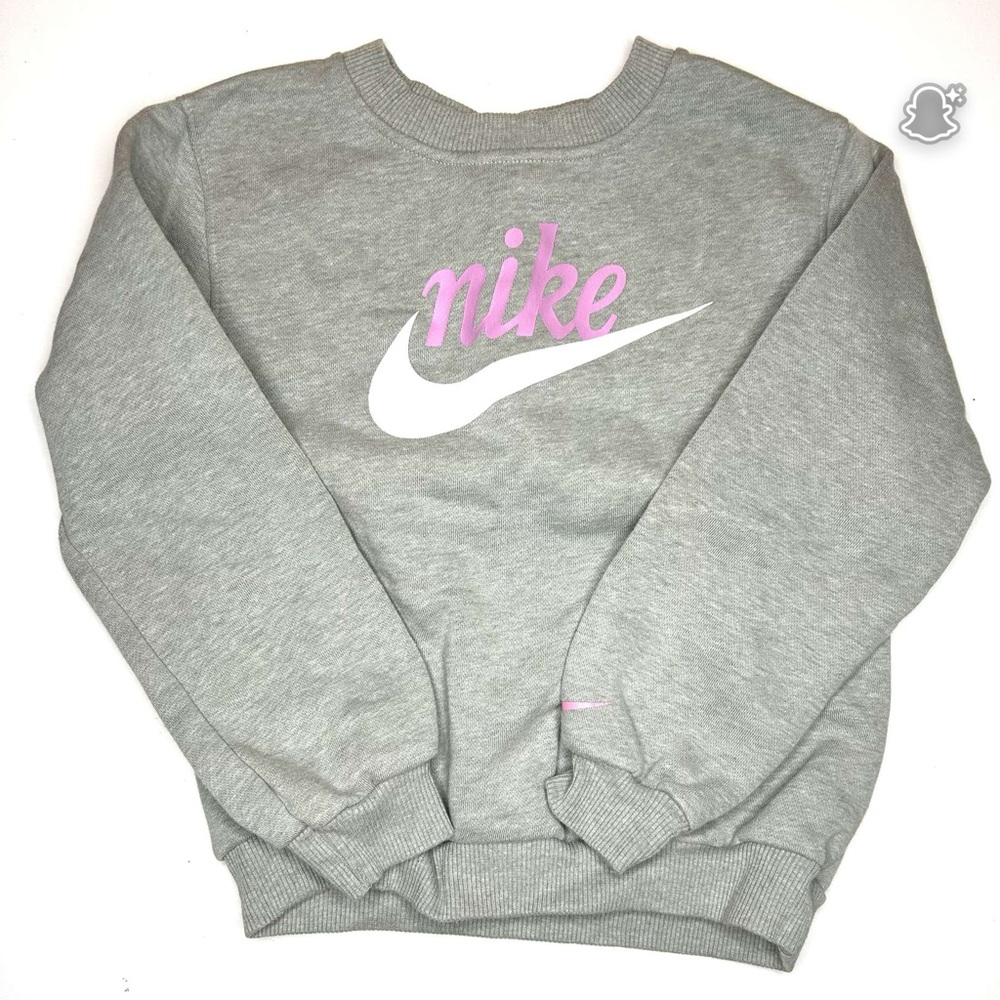 Nike Heather Gray Sweatshirt with White Accents